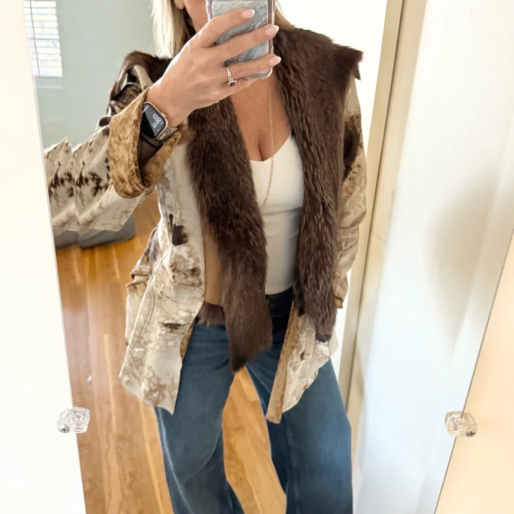 Ben Kahn Reversible Leather and Fur Jacket